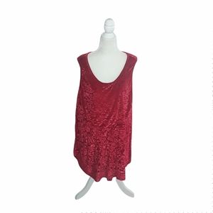 Torrid Plus-Size 3X Fit and Flare Red Floral Sleeveless Top